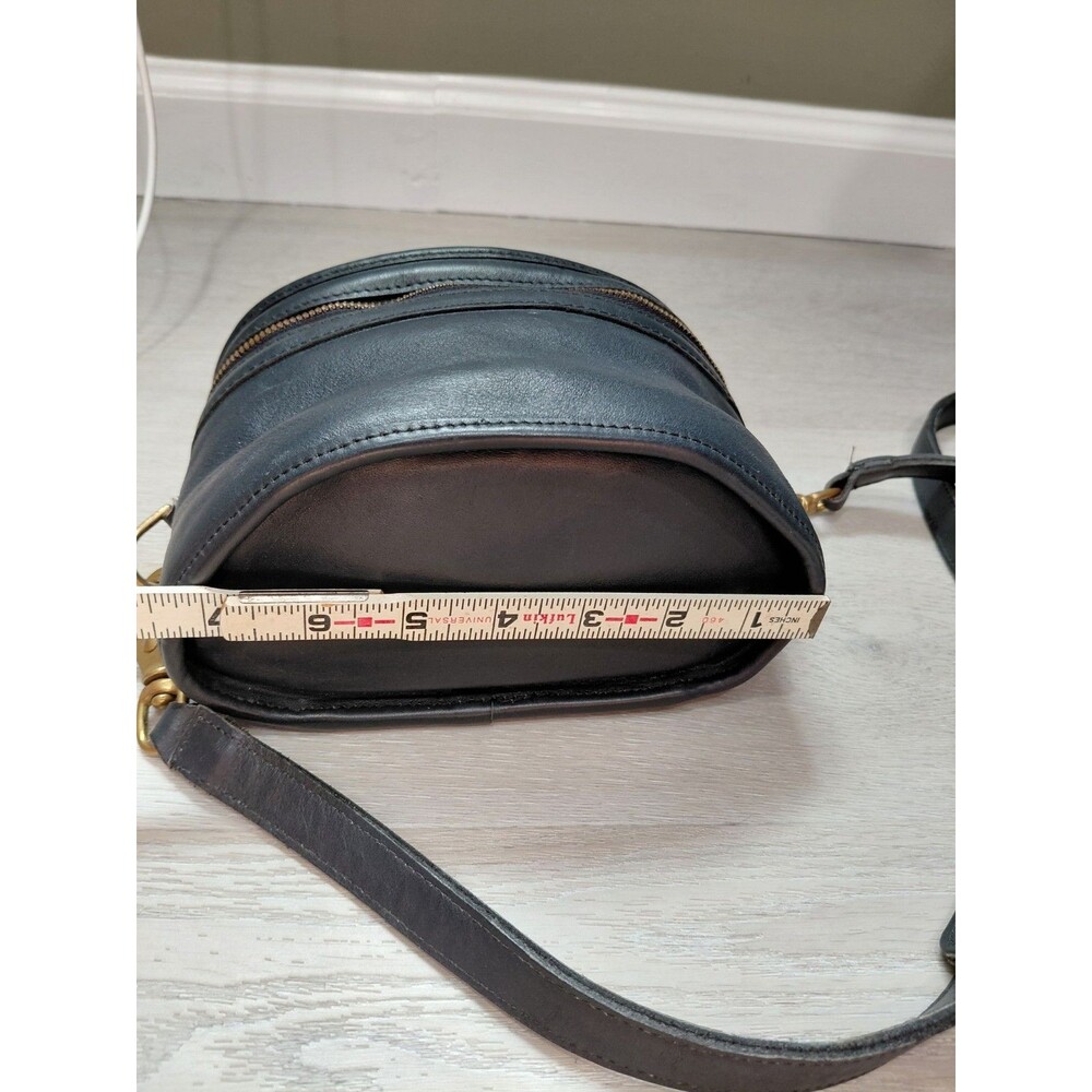 Vintage Coach Navy Blue Leather Trail Bag  Brass Hardware Detachable Strap USA - Picture 15 of 16
